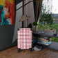 White & Red Gingham Suitcase