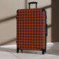Brown & Orange Gingham Suitcase