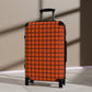 Orange & Brown Gingham Suitcase