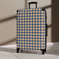 Tan & Blue Gingham Suitcase