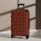 Brown & Orange Gingham Suitcase