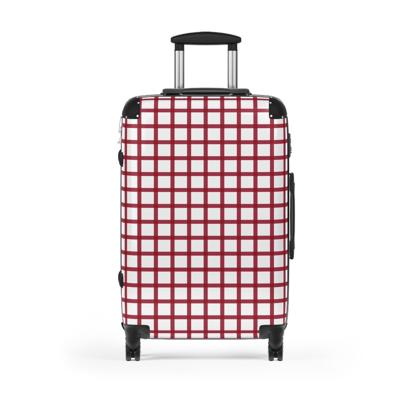 White & Red Gingham Suitcase