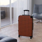 Brown & Orange Gingham Suitcase