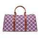 Purple Plaid Waterproof Travel Bag