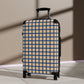 Tan & Blue Gingham Suitcase