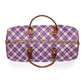 Purple Plaid Waterproof Travel Bag