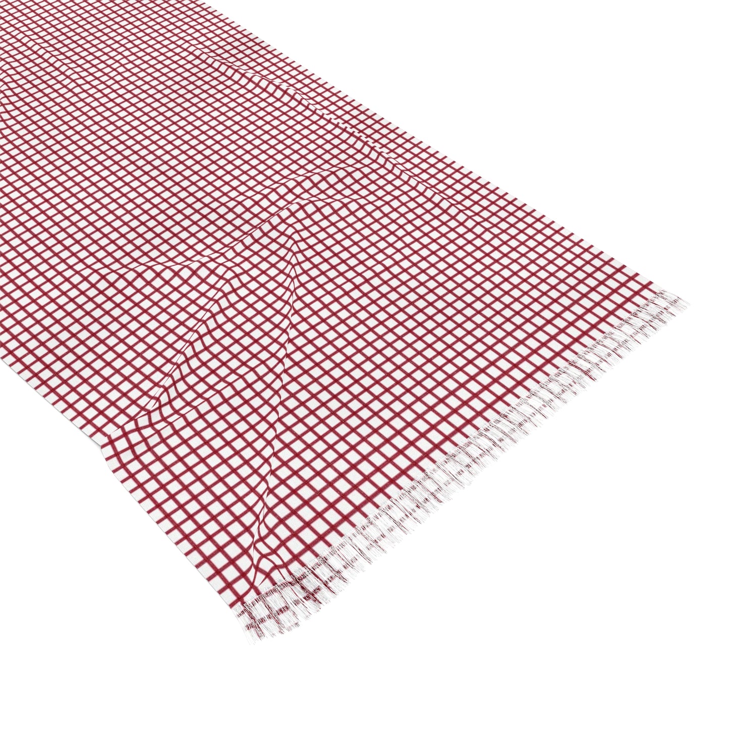 White & Red Gingham Lightweight Scarf