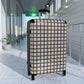 Tan & Blue Gingham Suitcase