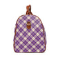 Purple Plaid Waterproof Travel Bag