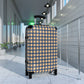 Tan & Blue Gingham Suitcase