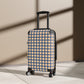 Tan & Blue Gingham Suitcase