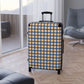 Tan & Blue Gingham Suitcase
