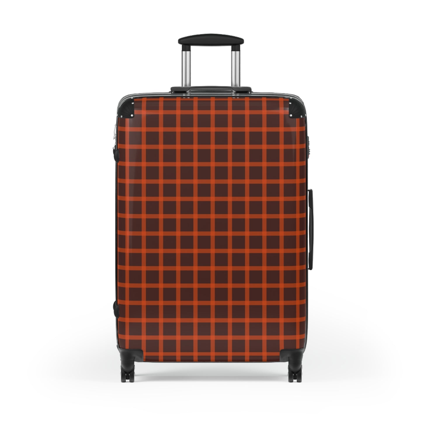 Brown & Orange Gingham Suitcase