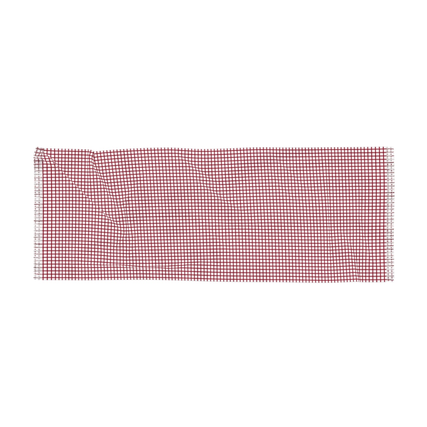 White & Red Gingham Lightweight Scarf