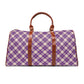 Purple Plaid Waterproof Travel Bag