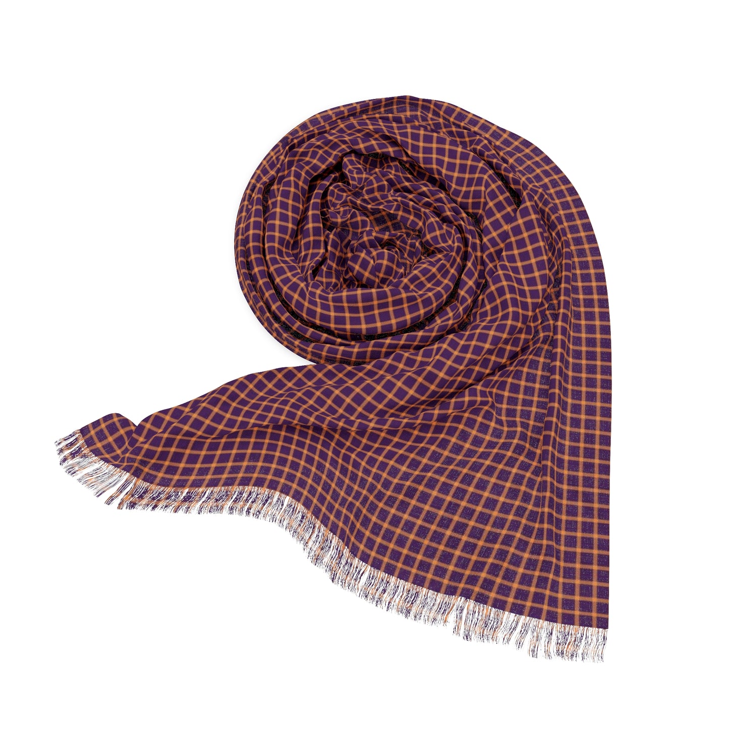 Purple & Gold Gingham Lightweight Scarf