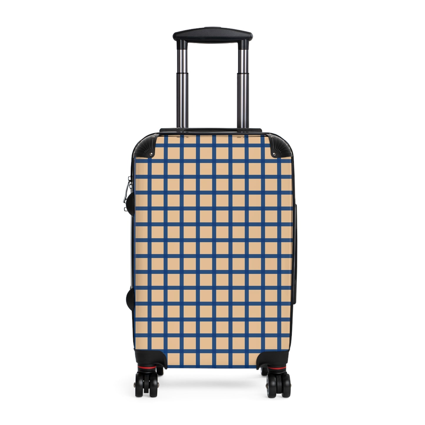 Tan & Blue Gingham Suitcase