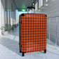 Orange & Brown Gingham Suitcase