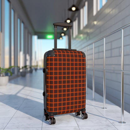 Brown & Orange Gingham Suitcase