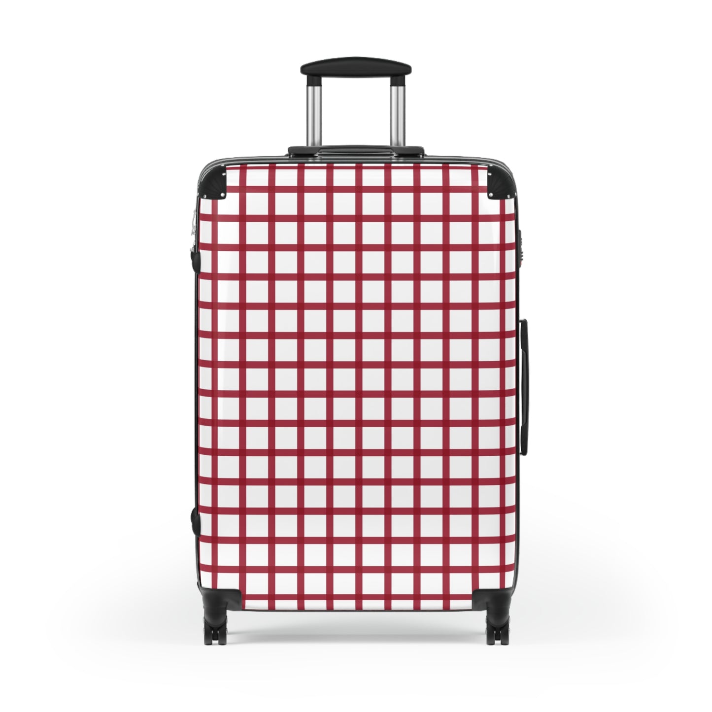 White & Red Gingham Suitcase