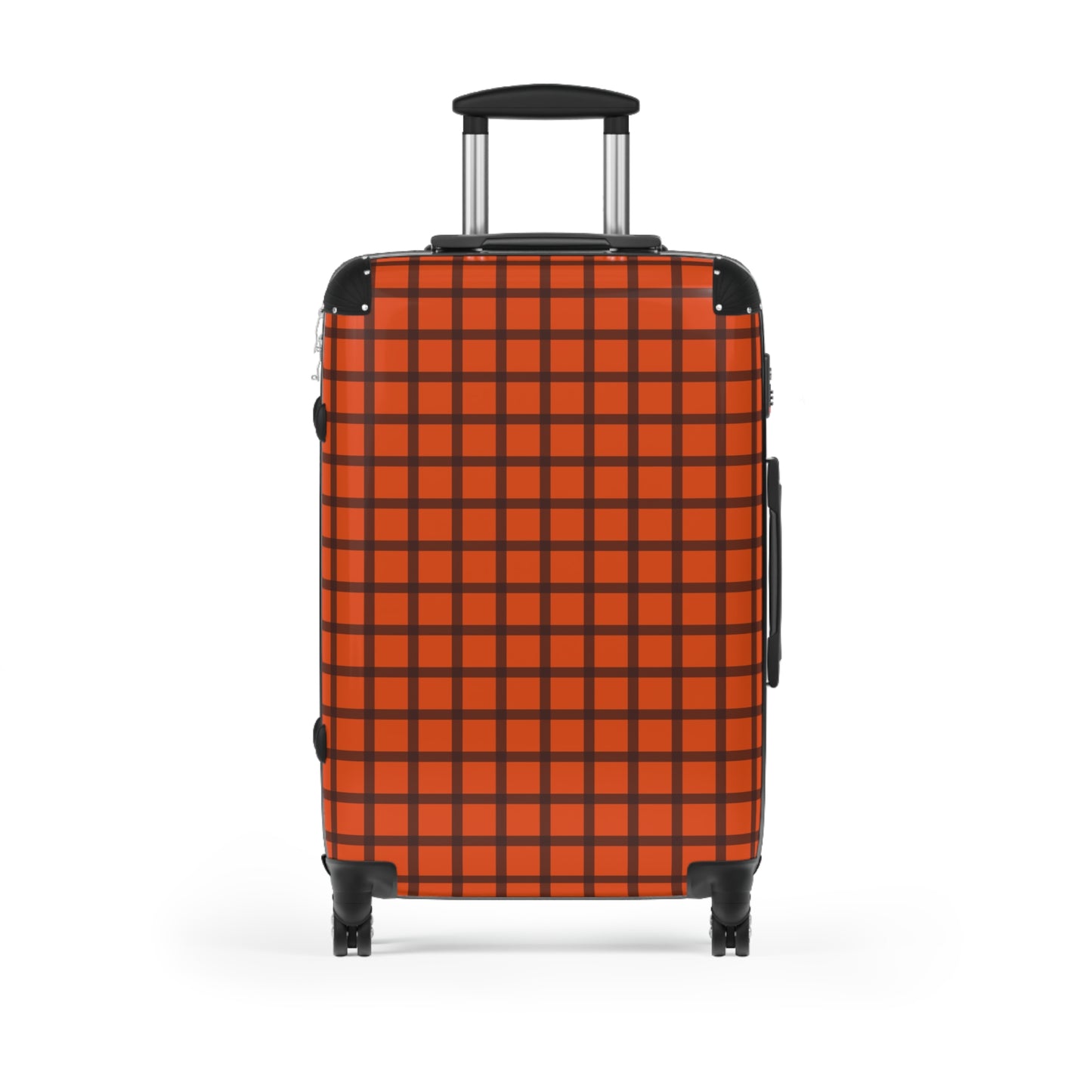 Orange & Brown Gingham Suitcase