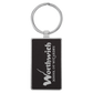 Rectangle Leatherette and Metal Keychain
