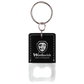 Rectangle Leatherette Bottle Opener Keychain