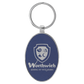 Oval Leatherette and Metal Keychain