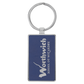 Rectangle Leatherette and Metal Keychain