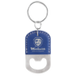 Oval Leatherette Bottle Opener Keychain