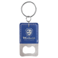 Rectangle Leatherette Bottle Opener Keychain