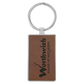 Rectangle Leatherette and Metal Keychain