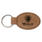 Oval Leatherette Keychain