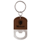 Oval Leatherette Bottle Opener Keychain
