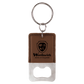 Rectangle Leatherette Bottle Opener Keychain