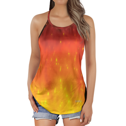 Fiery Crisscross Back Tank Top