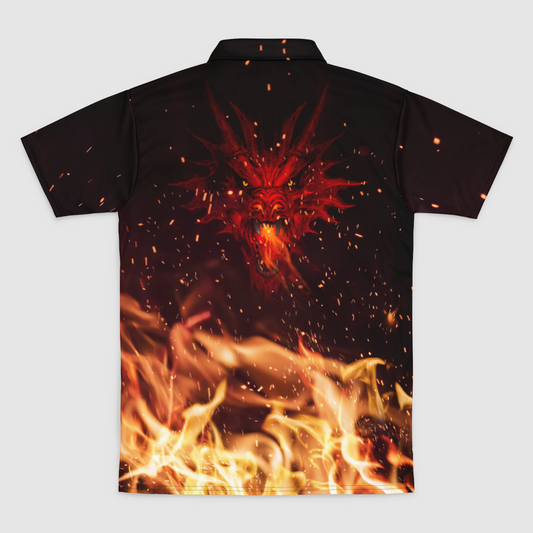 Dragon & Flames Men's Polo Shirt