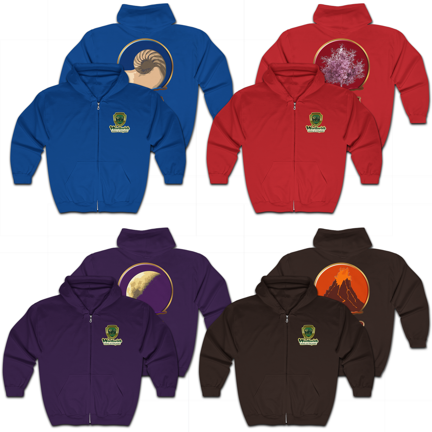 Worthwich House Unisex Full Zip Heavy Blend Hooded Sweatshirt