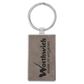 Rectangle Leatherette and Metal Keychain