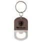 Oval Leatherette Bottle Opener Keychain