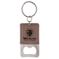 Rectangle Leatherette Bottle Opener Keychain