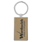 Rectangle Leatherette and Metal Keychain