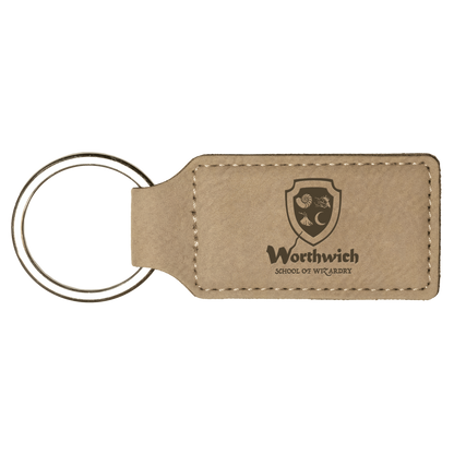 Rectangle Leatherette Keychain