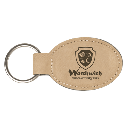 Oval Leatherette Keychain