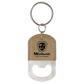 Oval Leatherette Bottle Opener Keychain