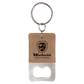 Rectangle Leatherette Bottle Opener Keychain