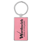 Rectangle Leatherette and Metal Keychain