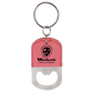 Oval Leatherette Bottle Opener Keychain