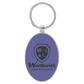 Oval Leatherette and Metal Keychain