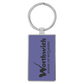 Rectangle Leatherette and Metal Keychain